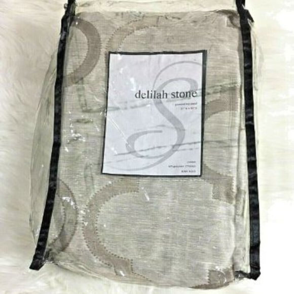 NWOT Softline Delilah Stone Beige Natural Grommet Top Single Curtain Panel - Picture 3 of 5